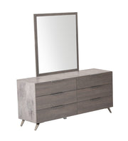 Bronx Italian Modern Faux Concrete & Grey Dresser & Mirror Set — view 2