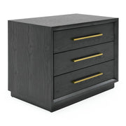 Manhattan - Contemporary Grey and Gold Nightstand — view 4