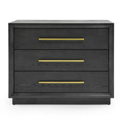 Manhattan - Contemporary Grey and Gold Nightstand — view 3