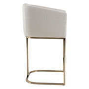 Yukon - Modern Off White Fabric & Brushed Brass Counter Chair — view 2