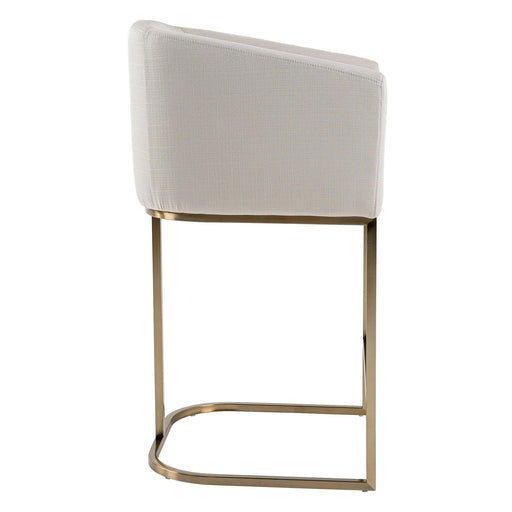 Yukon - Modern Off White Fabric & Brushed Brass Counter Chair — view 2
