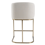 Yukon - Modern Off White Fabric & Brushed Brass Counter Chair — view 3
