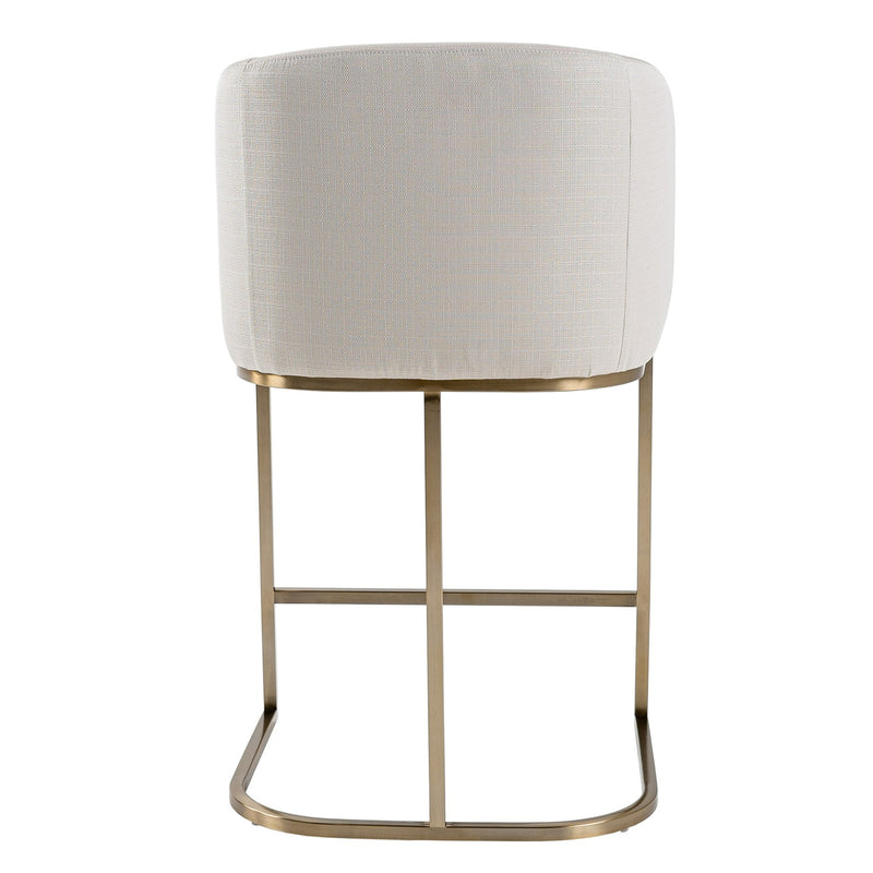 Yukon - Modern Off White Fabric & Brushed Brass Counter Chair — view 3