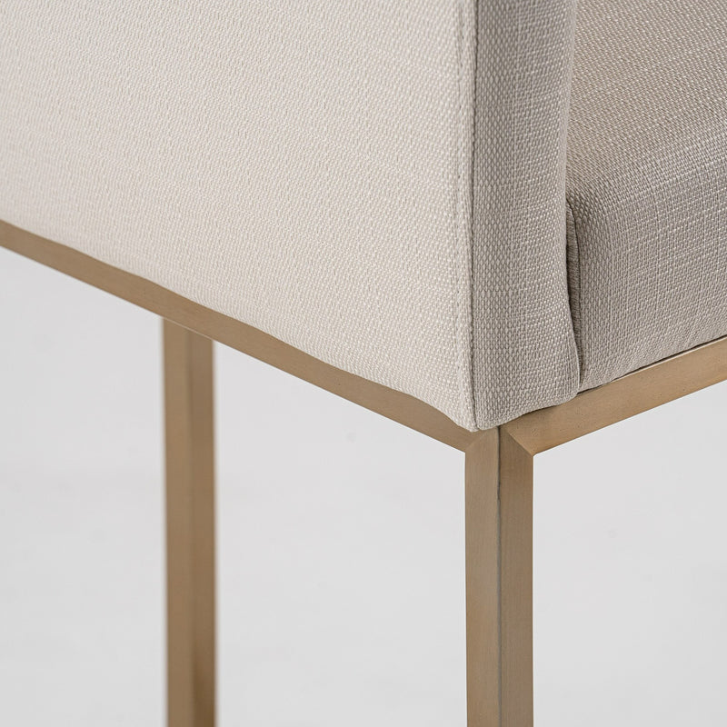 Yukon - Modern Off White Fabric & Brushed Brass Counter Chair — view 5