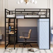 Loft Bed With Desk, Shelves, Power Outlet, LED Light And Wardrobe - R&R Furniture Gallery (Fountain Valley, CA)