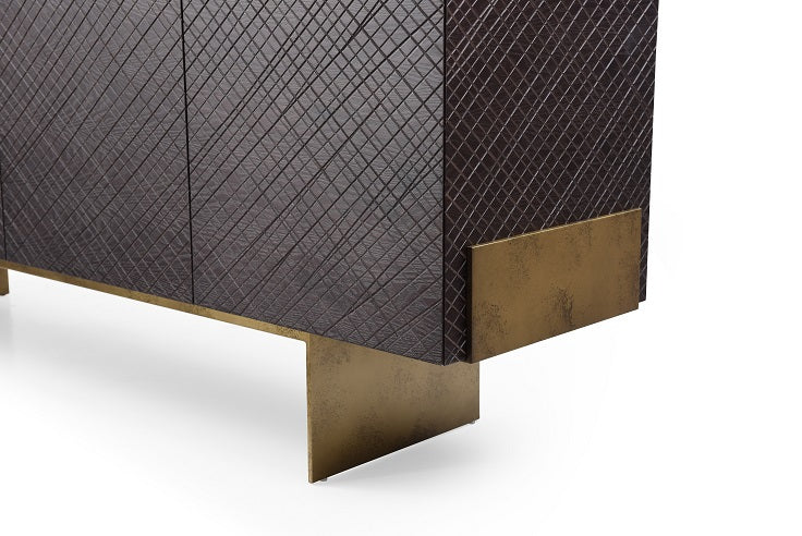 Gerald- Modern Brown Ash and Antique Cooper Buffet — view 4