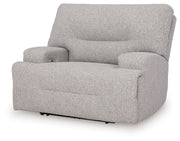 Acklen Place - 4 Pc. - 3-Piece Power Reclining Sectional Sofa With Raf Chaise, Wide Seat Power Recliner - Pewter - R&R Furniture Gallery (Fountain Valley, CA)