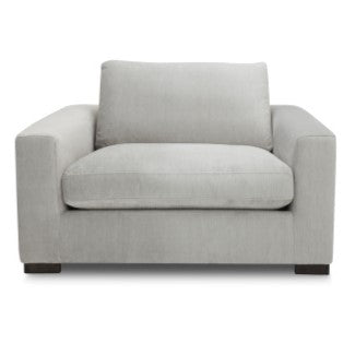 Poppy - Modern White Fabric Lounge Chair — view 2