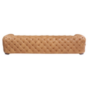 Dexter - Transitional Camel Full Italian Leather Tufted Sofa — view 5