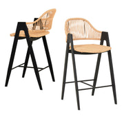 Gayle - Modern Rattan Counter Stool Set of 2 — view 2