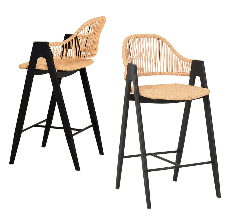 Gayle - Modern Rattan Counter Stool Set of 2 — view 2