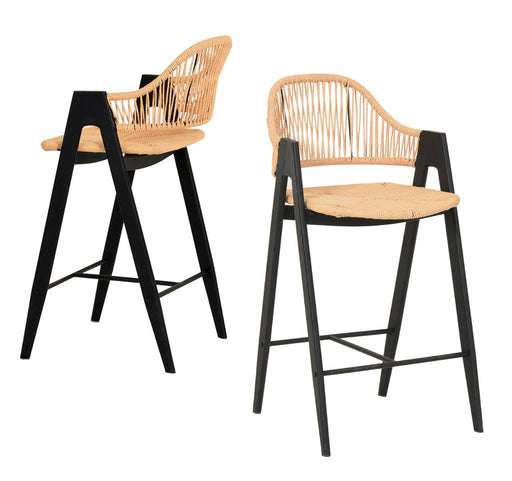 Gayle - Modern Rattan Counter Stool Set of 2 — view 2