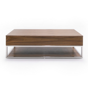 Heloise - Modern Walnut and Stainless Steel Coffee Table — view 2