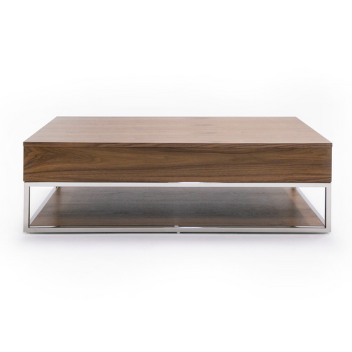 Heloise - Modern Walnut and Stainless Steel Coffee Table — view 2