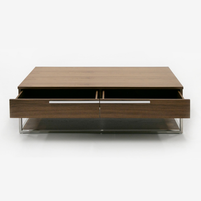 Heloise - Modern Walnut and Stainless Steel Coffee Table — view 3