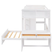 DreamHaus loft bed with stand-alone bed, shelves, desk, and wardrobe, showcasing a modern multi-functional bedroom furniture setup.