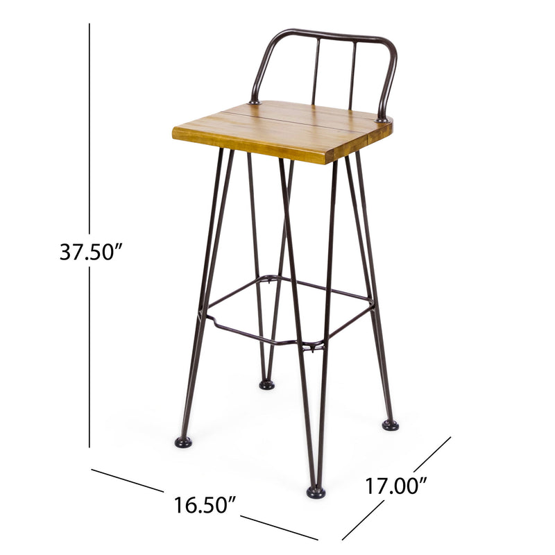 Outdoor Barstool With Angled Metal Legs - Brown - R&R Furniture Gallery (Fountain Valley, CA)