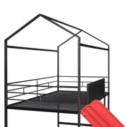 Twin Metal Loft Bed With Slide And 2 Sided Writable Wooden Board - Black - R&R Furniture Gallery (Fountain Valley, CA)