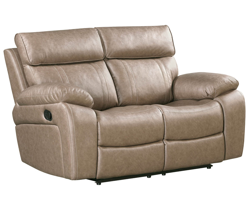 Parker Living Theon reclining loveseat in Stokes Toffee with plush cushions and a reclining mechanism for relaxed seating.