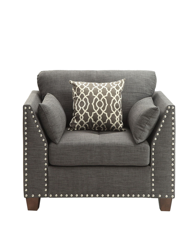 Laurissa - Chair With 3 Pillows - Light Gray