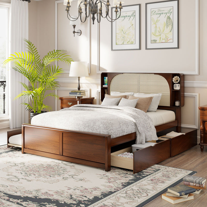 Headboard Bed With 2 Drawers And Trundle - R&R Furniture Gallery (Fountain Valley, CA)