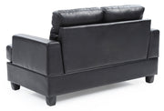 Glory Furniture stylish transitional loveseat for two, stationary design with plush cushions and modern fabric upholstery.