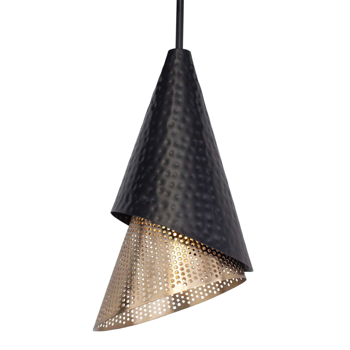 Apollo - 1 Light Mini Pendant - Black / Gold