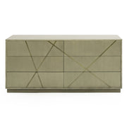Nixa - Modern Wide Birch + Brushed Bronze Dresser — view 2