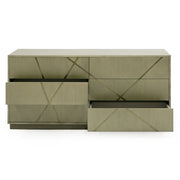 Nixa - Modern Wide Birch + Brushed Bronze Dresser — view 4