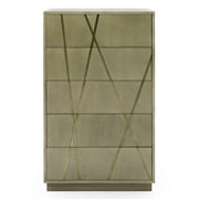Nixa - Modern Wide Birch + Brushed Bronze Chest — view 2