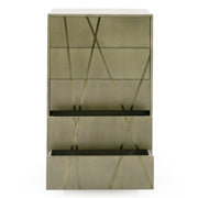 Nixa - Modern Wide Birch + Brushed Bronze Chest — view 4