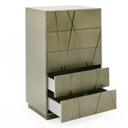 Nixa - Modern Wide Birch + Brushed Bronze Chest — view 5