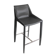 Halo - Modern Grey Saddle Leather Counter Stool — view 3