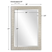 Antiqued silver wall mirror by Uttermost in the Porcius collection, featuring a vintage-inspired, ornate frame design.