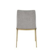 Brent- Contemporary Light Grey Fabric + Brass Dining Chair Set of 2 — view 2