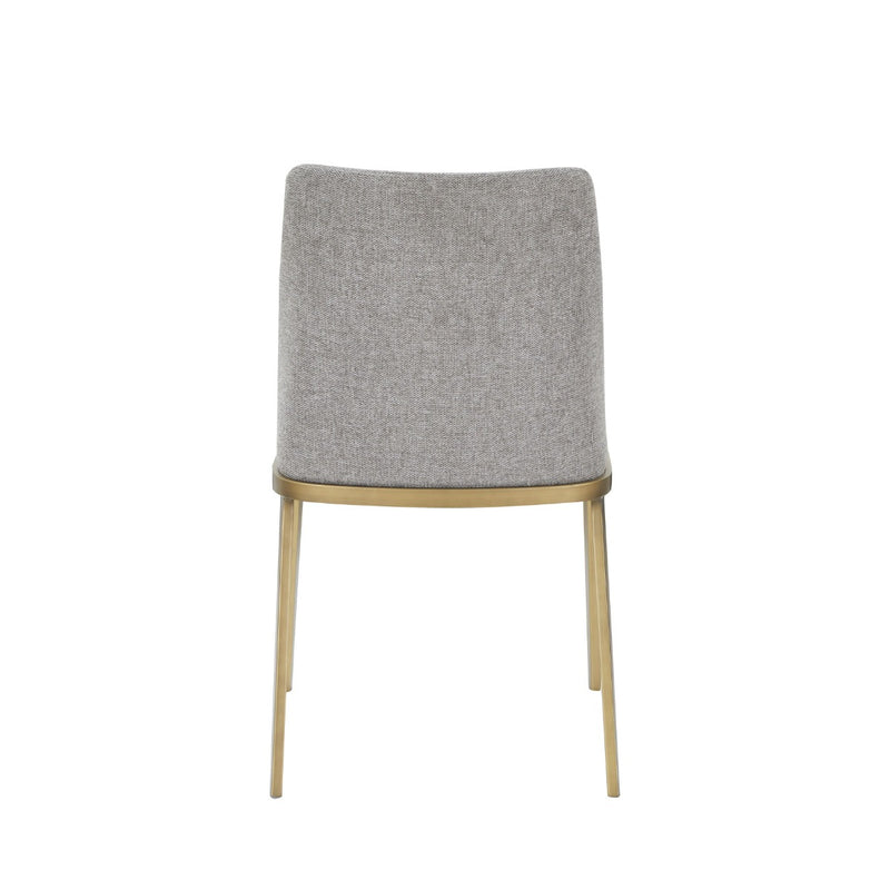 Brent- Contemporary Light Grey Fabric + Brass Dining Chair Set of 2 — view 2
