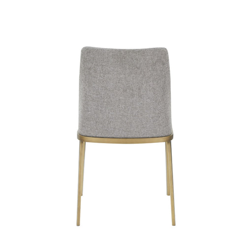 Brent- Contemporary Light Grey Fabric + Brass Dining Chair Set of 2 — view 2