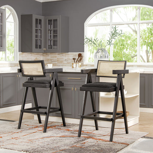 Milan - Modern Webbing Back Stool With Arms (Set of 3) - R&R Furniture Gallery (Fountain Valley, CA)