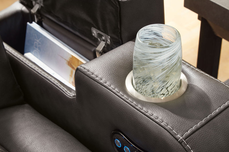 Fyne-dyme - Power Reclining Loveseat With Console/Adj Hdrst - R&R Furniture Gallery (Fountain Valley, CA)