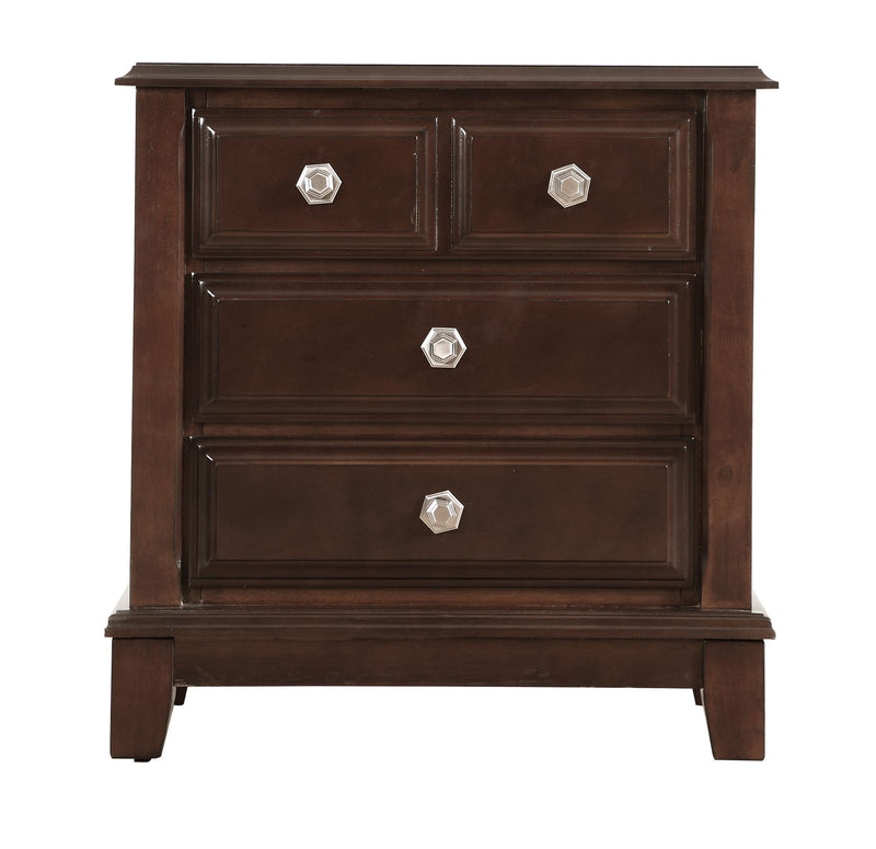Glory Furniture Ashford cappuccino accent nightstand with a sleek design and single drawer for bedroom storage.