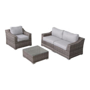 Outdoor Wicker Conversation Set With Cushions, All Weather - R&R Furniture Gallery (Fountain Valley, CA)