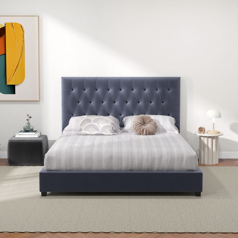 Donald - Mid-Century Modern Upholstered Platform Bed - R&R Furniture Gallery (Fountain Valley, CA)