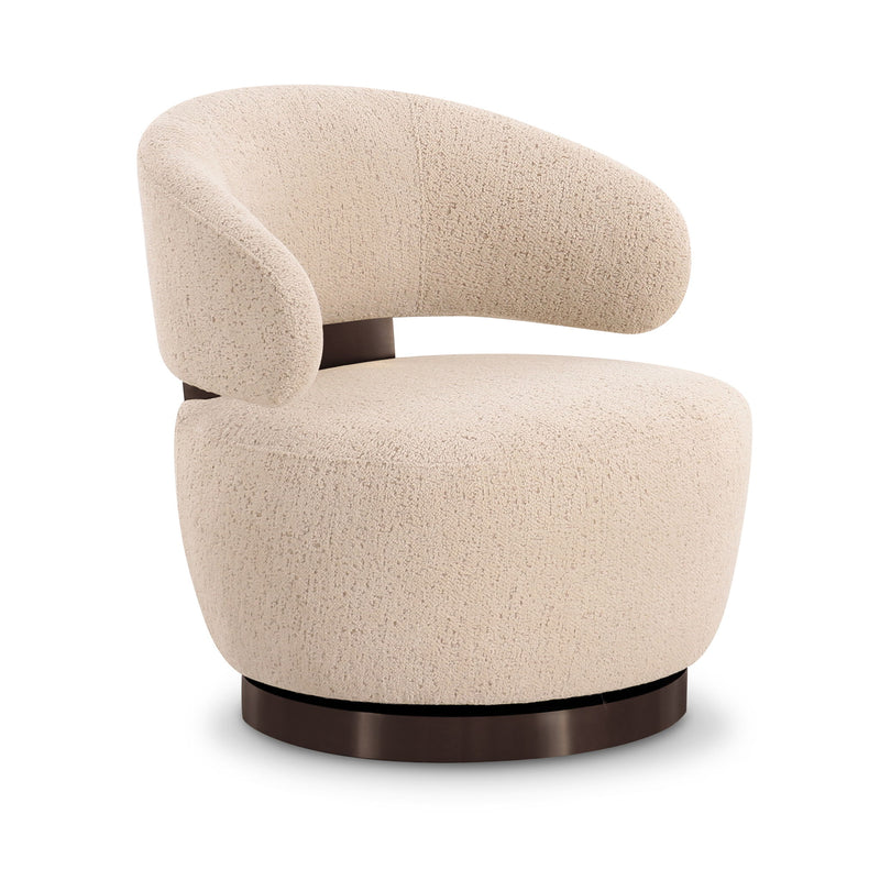 Austin - Boucle Swivel Chair - Cream - R&R Furniture Gallery (Fountain Valley, CA)