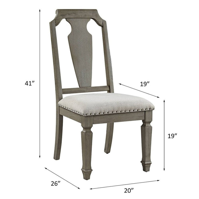 Zumala - Side Chair (Set of 2) - Beige Linen & Weathered Oak - R&R Furniture Gallery (Fountain Valley, CA)