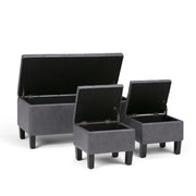 Dover - 3 Piece Storage Ottoman Contemporary Design - R&R Furniture Gallery (Fountain Valley, CA)