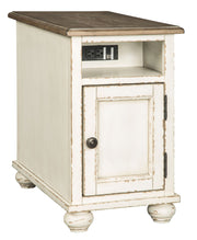 Realyn - Chair Side End Table - AC / USB - White / Brown - R&R Furniture Gallery (Fountain Valley, CA)