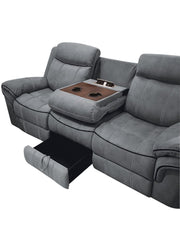 Zubaida - Sofa w/USB Dock & Console(Motion) - R&R Furniture Gallery (Fountain Valley, CA)