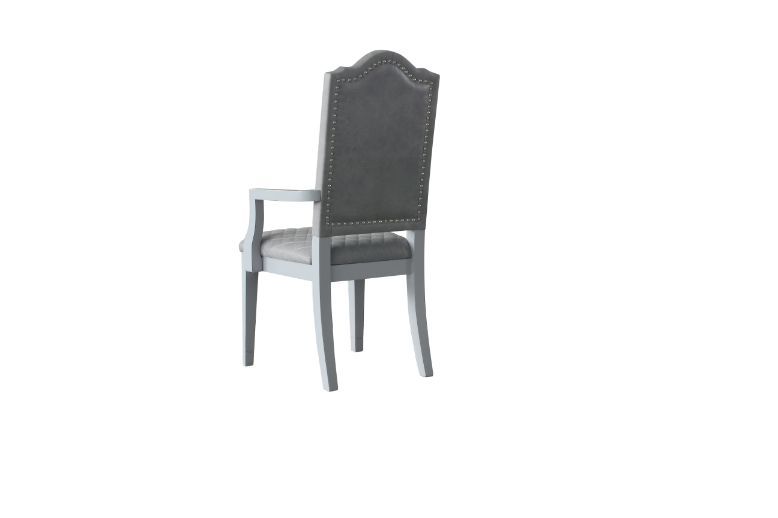 House Marchese - Arm Chair (Set of 2) - Two Tone Gray Fabric & Pearl Gray - R&R Furniture Gallery (Fountain Valley, CA)
