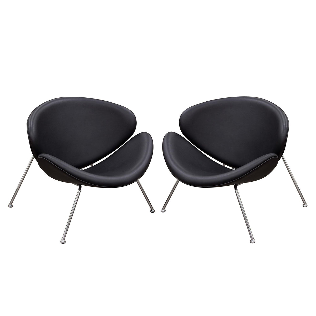 Set of (2) Roxy Black Accent Chair with Chrome Frame by Diamond Sofa
