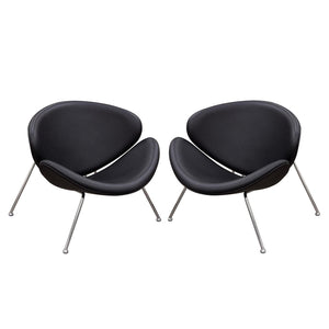 Set of (2) Roxy Black Accent Chair with Chrome Frame by Diamond Sofa